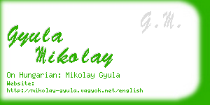 gyula mikolay business card